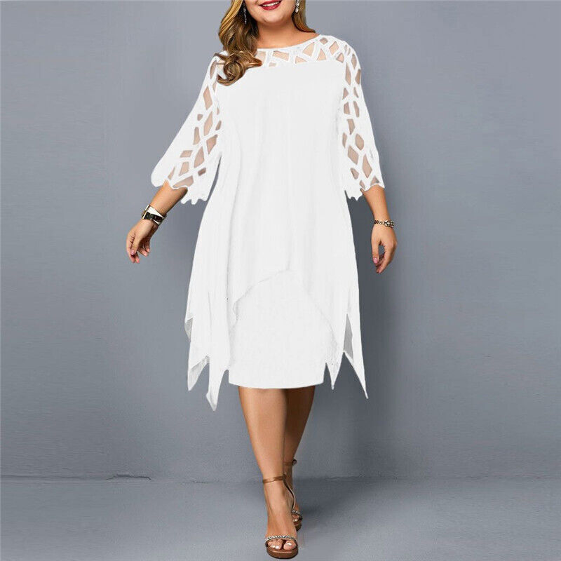 Cathryn - Elegante vestido midi talla grande