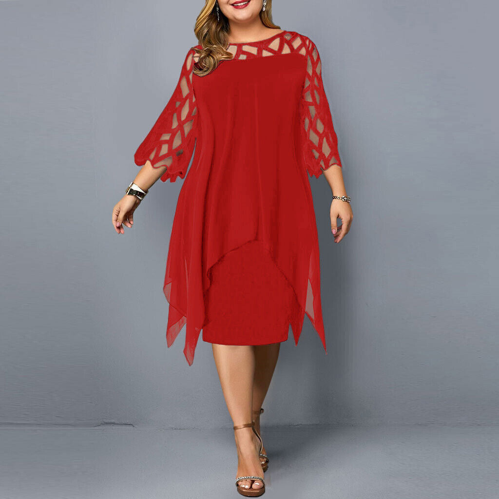 Cathryn - Elegante vestido midi talla grande