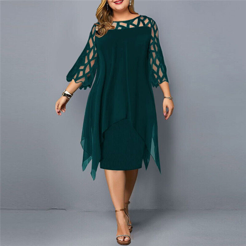 Cathryn - Elegante vestido midi talla grande