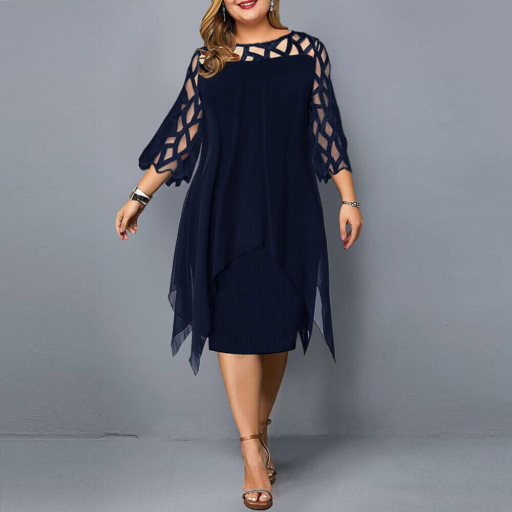 Cathryn - Elegante vestido midi talla grande