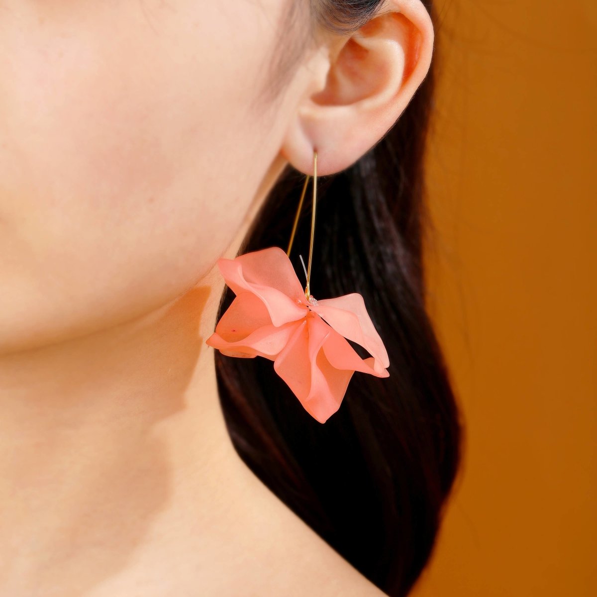 Fariba - Pendientes de aro con flores de primavera