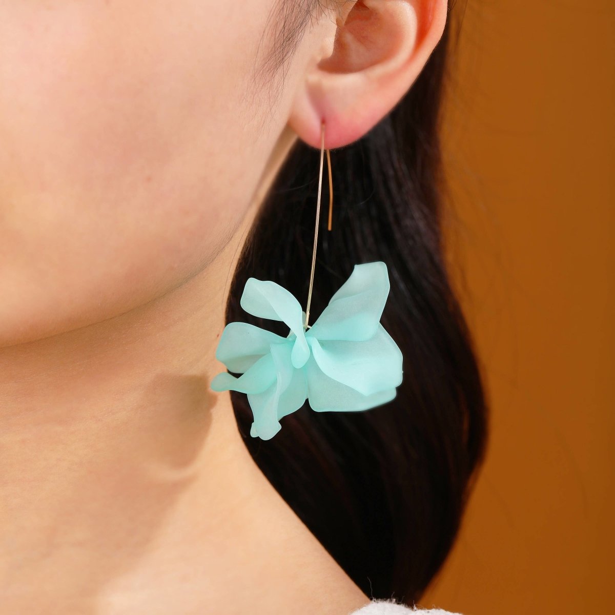 Fariba - Pendientes de aro con flores de primavera