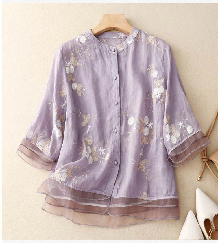 Kourtney – Camisa elegante para mujeres con bordados