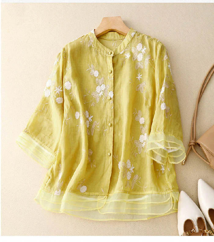 Kourtney – Camisa elegante para mujeres con bordados