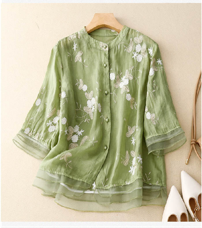 Kourtney – Camisa elegante para mujeres con bordados
